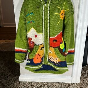 Colorful Knit Sweater with Nature Design